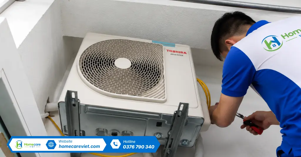 Bảo trì máy lạnh Toshiba Inverter tại căn hộ chung cư, phường An Lạc, quận Bình Tân
