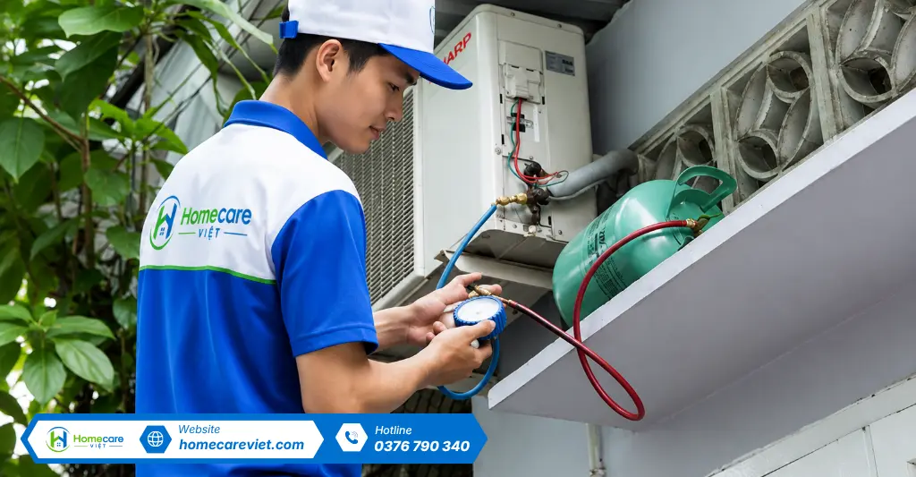 Bơm ga máy lạnh Sharp tại phường Hiệp Bình, TP. Thủ Đức