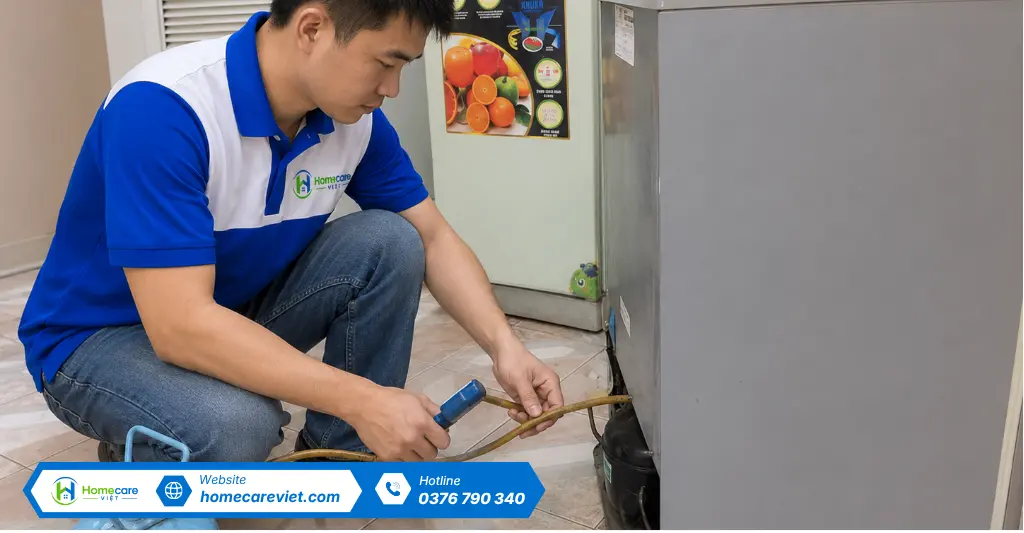 Bơm ga tủ lạnh mini tại phường 2, quận Tân Bình, TP.HCM