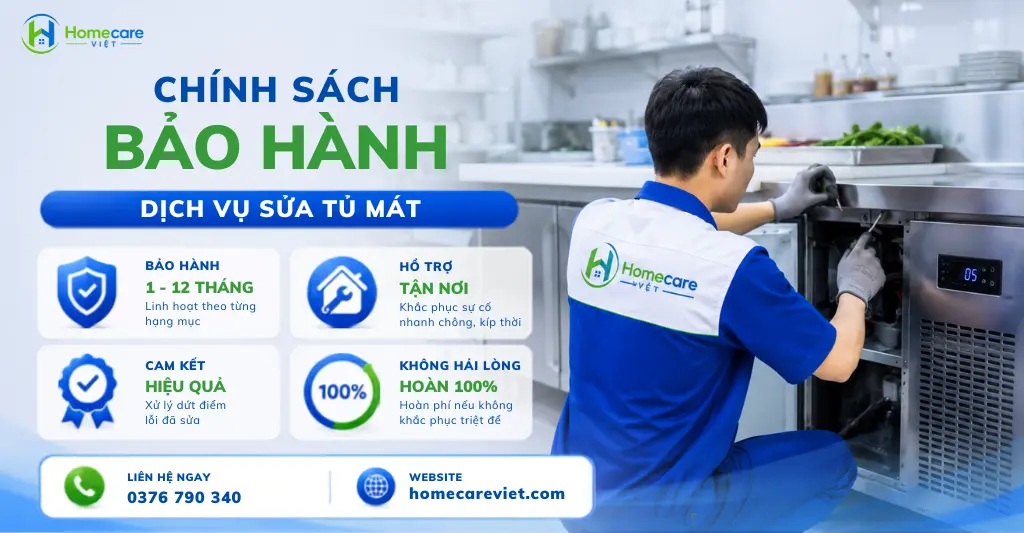 Cam kết chính sách bảo hành dịch vụ sửa bàn mát tại Homecare Việt