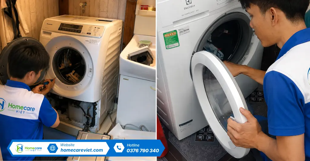 Quy trình sửa máy giặt chuyên nghiệp tại Homecare Việt