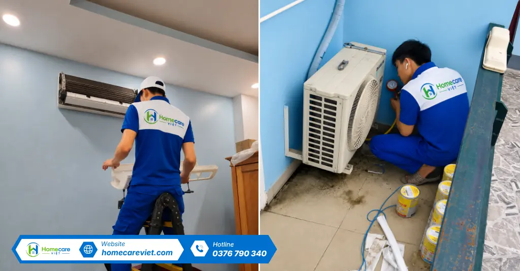 Quy trình sửa máy lạnh chuyên nghiệp tại Homecare Việt