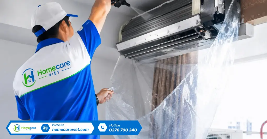Quy trình vệ sinh máy lạnh chuyên nghiệp tại Homecare Việt