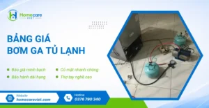 Bảng giá bơm ga tủ lạnh