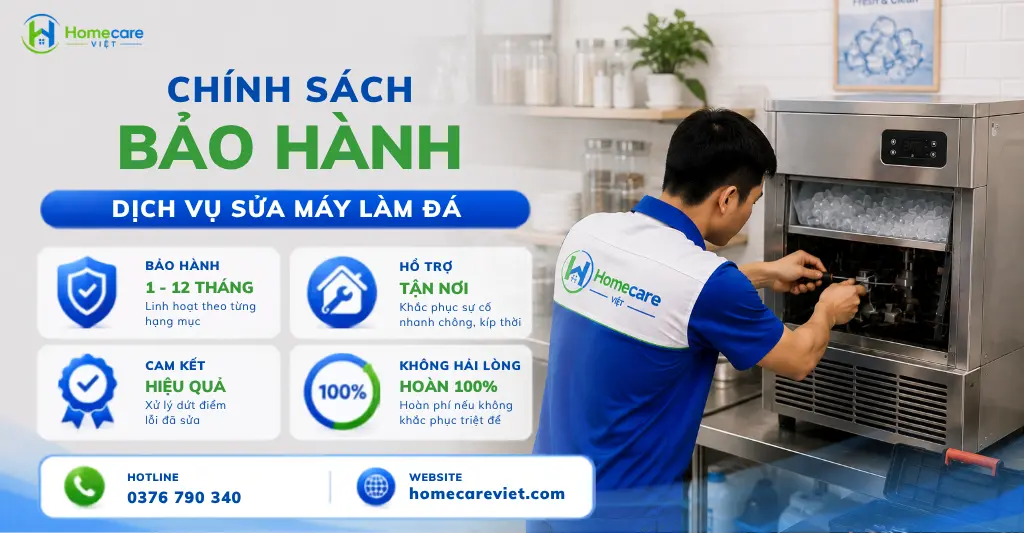 Chính sách bảo hành khi sửa máy làm đá