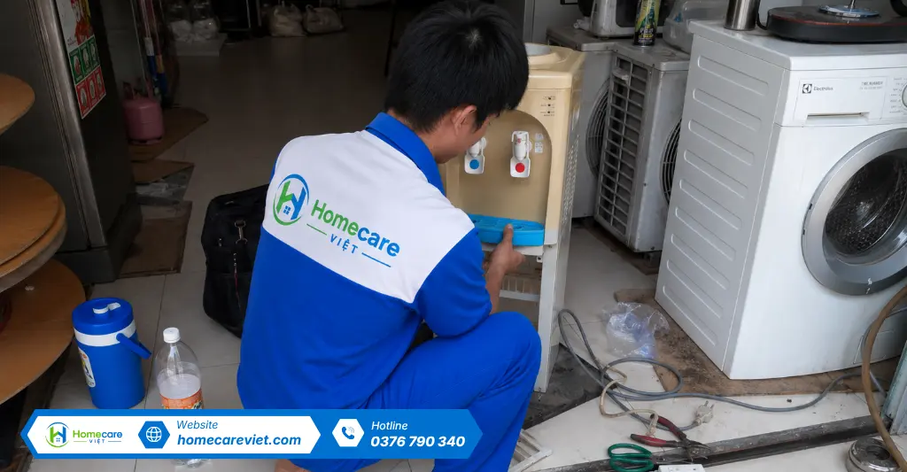 Quy trình sửa cây nước nóng lạnh chuyên nghiệp tại Homecare Việt