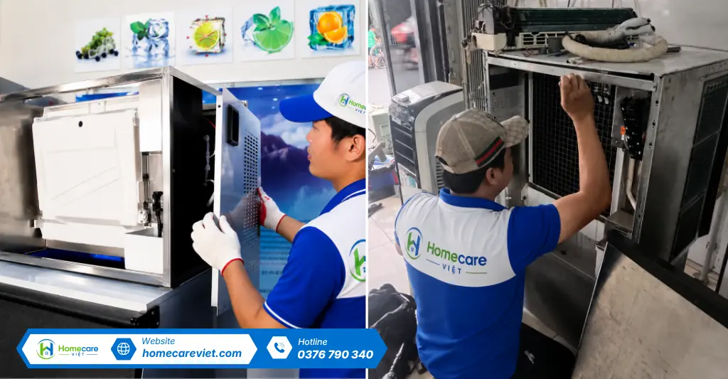 Quy trình sửa máy làm đá chuyên nghiệp tại Homecare Việt