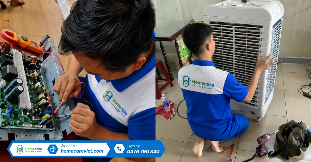 Quy trình sửa quạt hơi nước chuyên nghiệp tại Homecare Việt