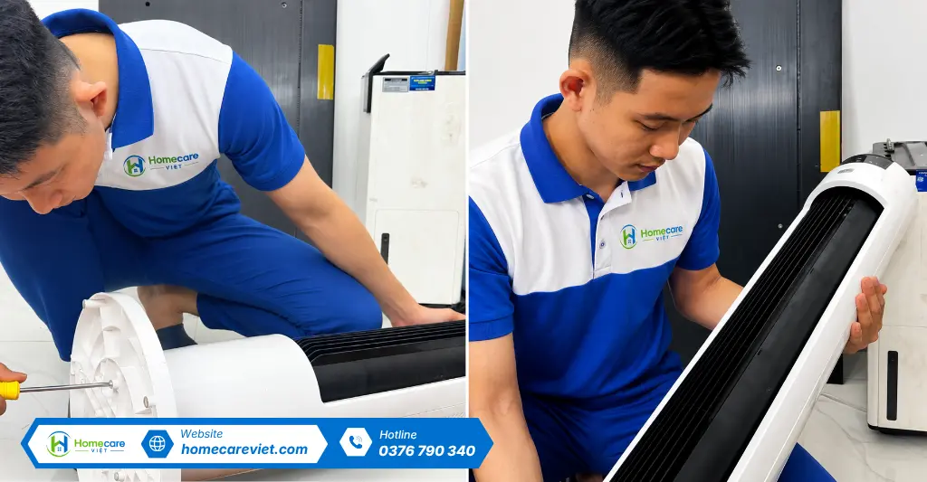 Quy trình sửa quạt tháp tại nhà của Homecare Việt